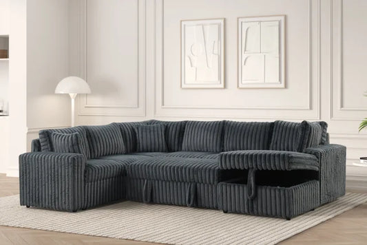 Forever Charcoal Sectional With Pull-Out Bed **NEW ARRIVAL**