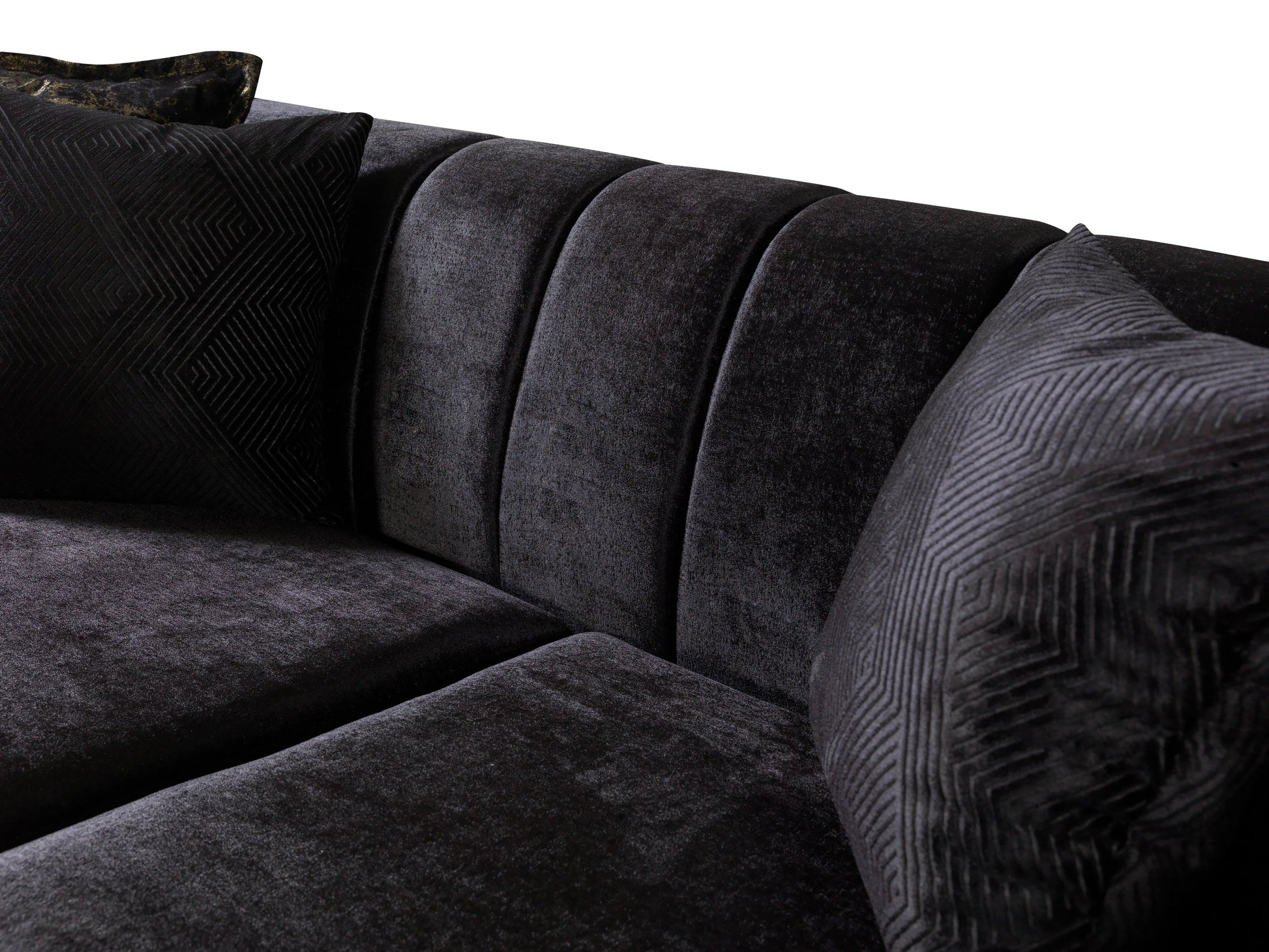 Santana Black Velvet Sofa & Loveseat