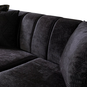 Santana Black Velvet Sofa & Loveseat