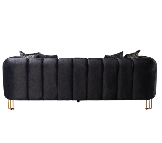 Santana Black Velvet Sofa & Loveseat