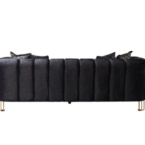 Santana Black Velvet Sofa & Loveseat