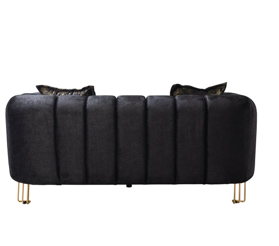 Santana Black Velvet Sofa & Loveseat