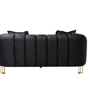 Santana Black Velvet Sofa & Loveseat