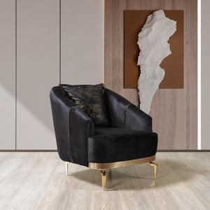 Santana Black Velvet Sofa & Loveseat