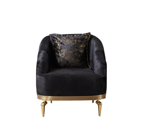 Santana Black Velvet Sofa & Loveseat