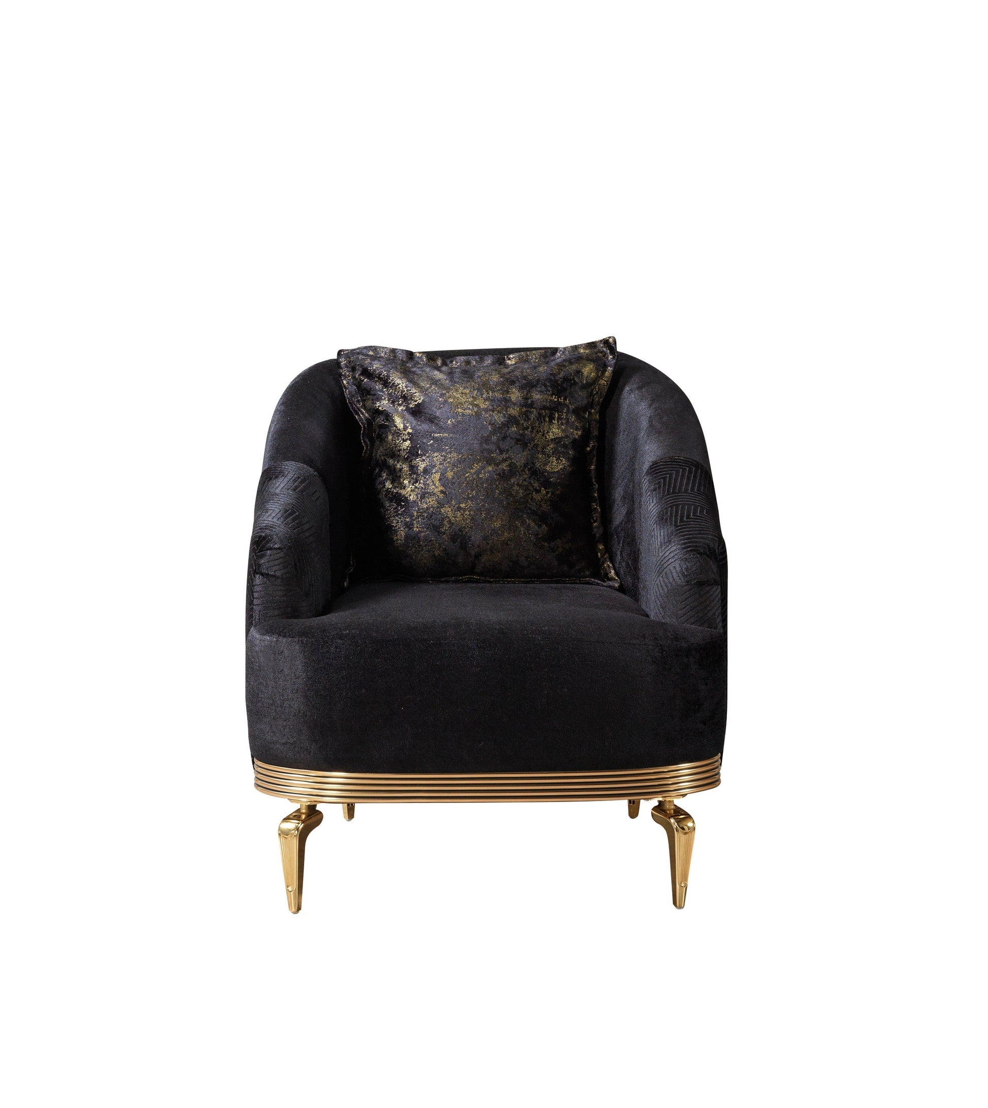 Santana Black Velvet Sofa & Loveseat