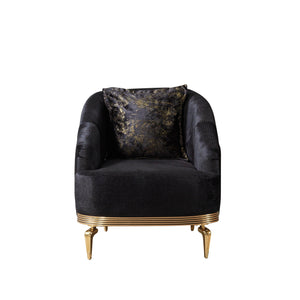 Santana Black Velvet Sofa & Loveseat