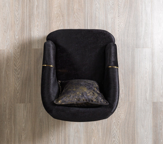 Santana Black Velvet Sofa & Loveseat