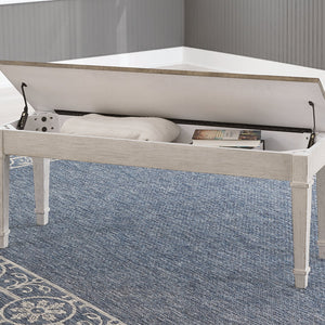 Skempton White/Light Brown Storage Bench