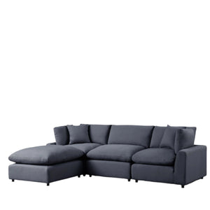 Sky Black Linen Modular Sectional