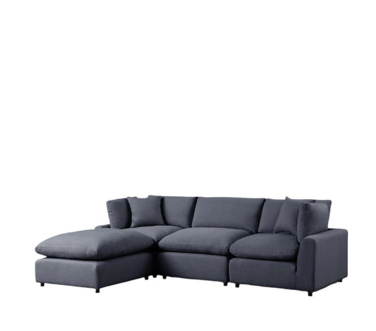 Sky Black Linen Modular Sectional