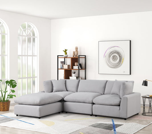 Sky Gray Linen Modular Sectional