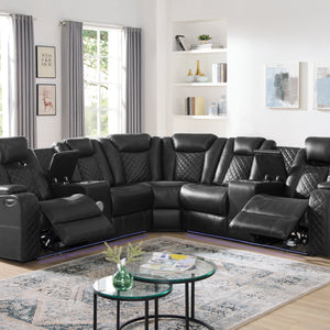 Spaceship Black Power Reclining Sectional