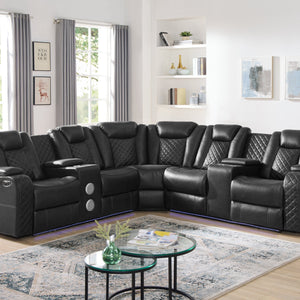 Spaceship Black Power Reclining Sectional