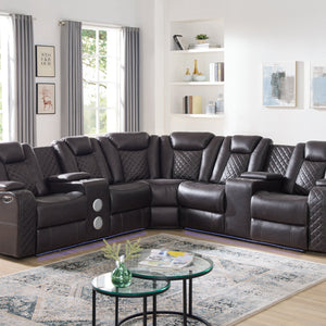 Spaceship Espresso Power Reclining Sectional