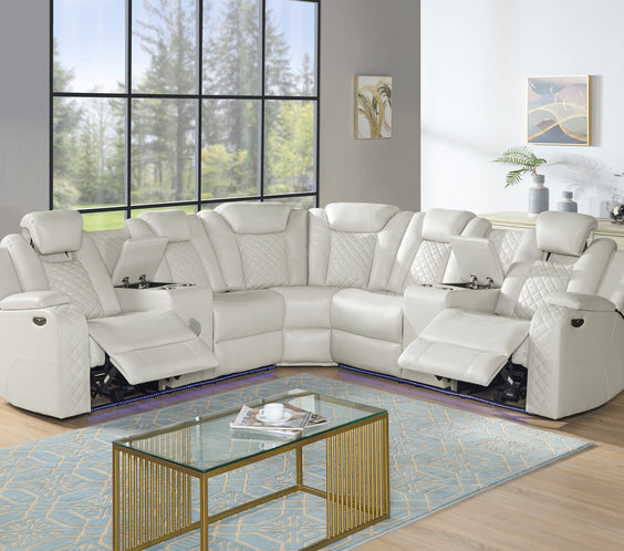 Upgrade to the Spaceship Sand Power Reclining Sectional with LED lights, Bluetooth, & charging pad. Ultimate comfort & style. Shop now at Moda Home!