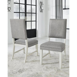 [SPECIAL] Nashbryn Gray/White Dining Chair, Set of 2