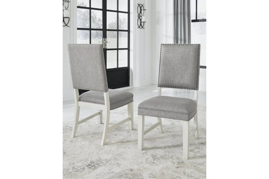 [SPECIAL] Nashbryn Gray/White Dining Chair, Set of 2