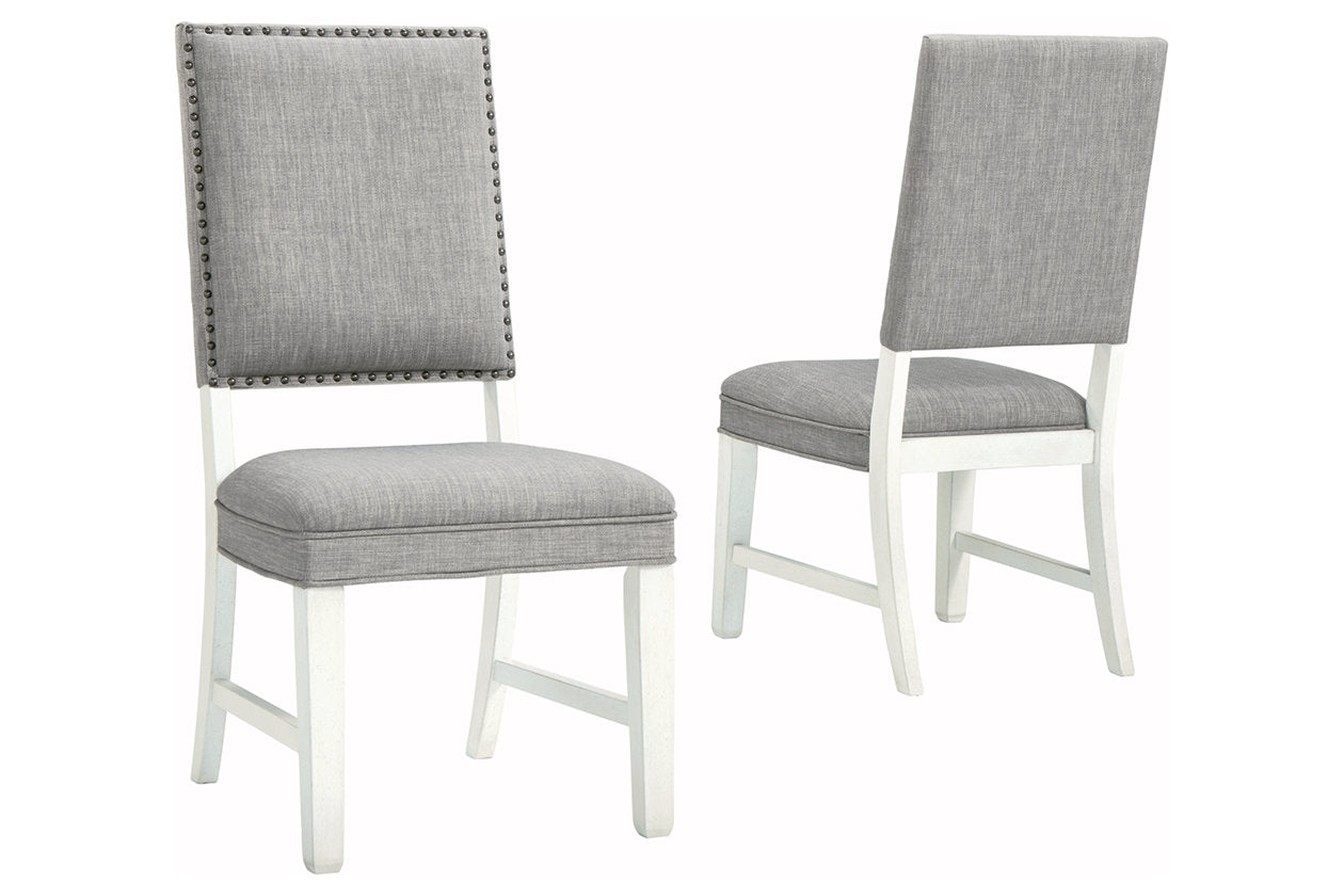 [SPECIAL] Nashbryn Gray/White Dining Chair, Set of 2