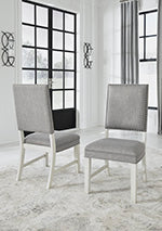 [SPECIAL] Nashbryn Gray/White Dining Chair, Set of 2