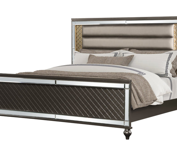 Stars Charcoal LED 5-Piece King Bedroom Set