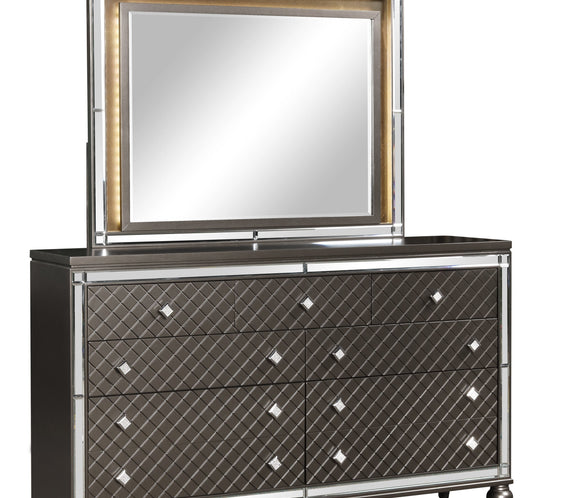 Stars Charcoal LED 5-Piece King Bedroom Set