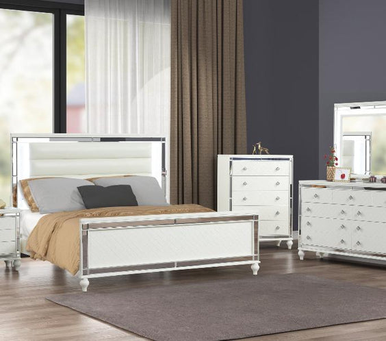 Stars White LED 5-Piece King Bedroom Set