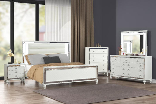 Stars White LED 5-Piece King Bedroom Set