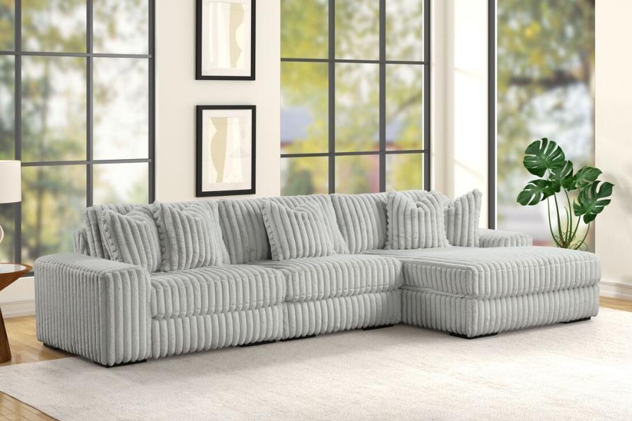 Sunday Grey 3-Piece RAF Sectional