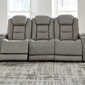 The Man-Den Gray Power Reclining Sofa