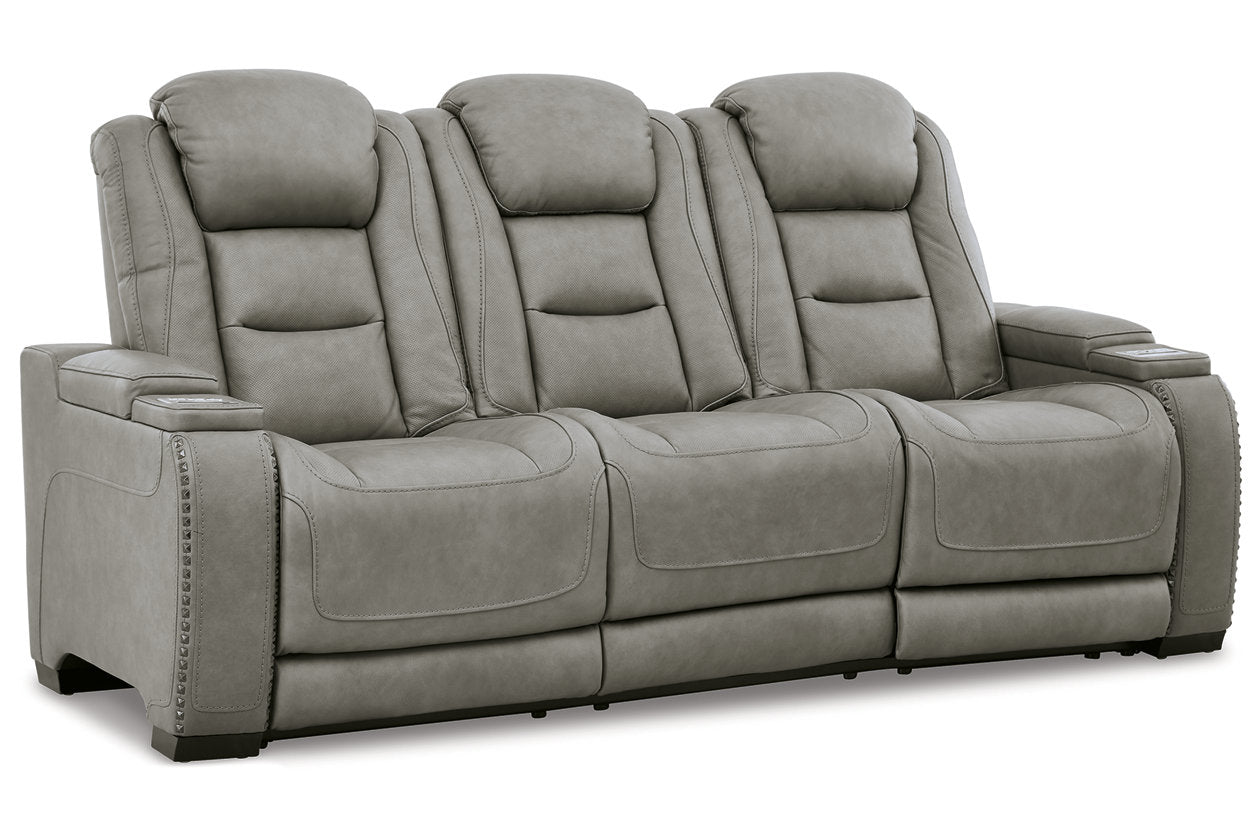 The Man-Den Gray Power Reclining Sofa