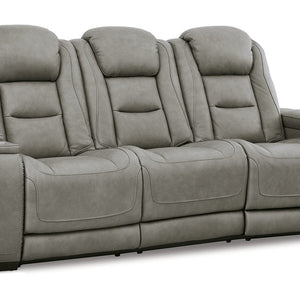 The Man-Den Gray Power Reclining Sofa