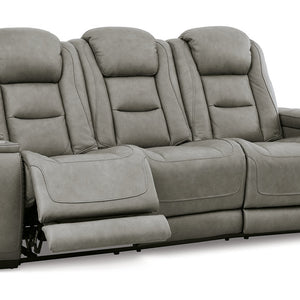 The Man-Den Gray Power Reclining Sofa