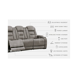 The Man-Den Gray Power Reclining Sofa