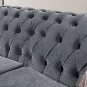 Victoria Gray Velvet Sofa & Loveseat