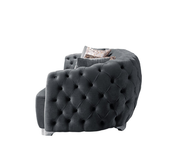 Victoria Gray Velvet Sofa & Loveseat