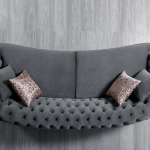 Victoria Gray Velvet Sofa & Loveseat