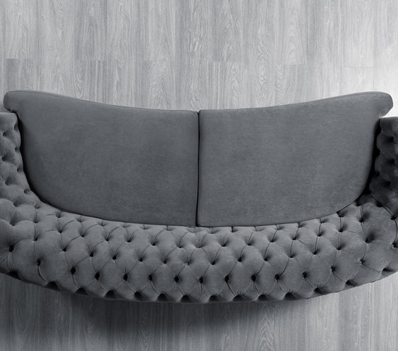 Victoria Gray Velvet Sofa & Loveseat
