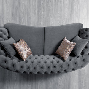 Victoria Gray Velvet Sofa & Loveseat