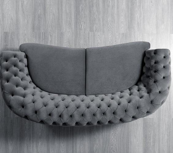 Victoria Gray Velvet Sofa & Loveseat