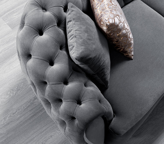 Victoria Gray Velvet Sofa & Loveseat