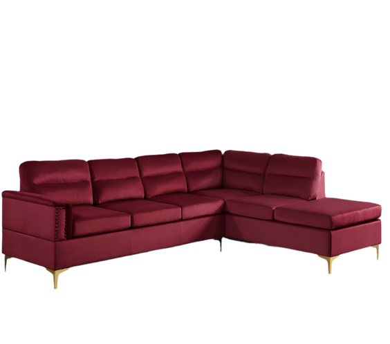 Vogue Red Velvet Sectional