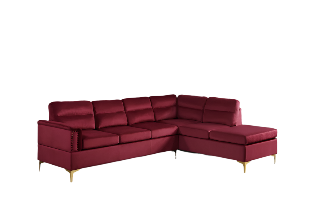 Vogue Red Velvet Sectional