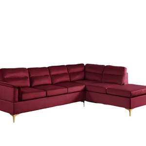 Vogue Red Velvet Sectional