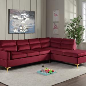 Vogue Red Velvet Sectional