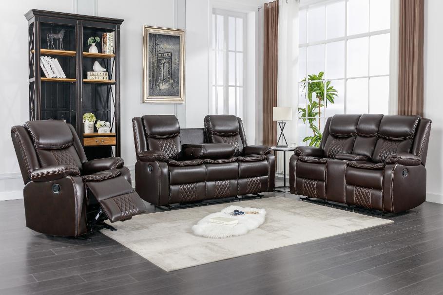 Weston Espresso 3-Piece Reclining Living Room Set