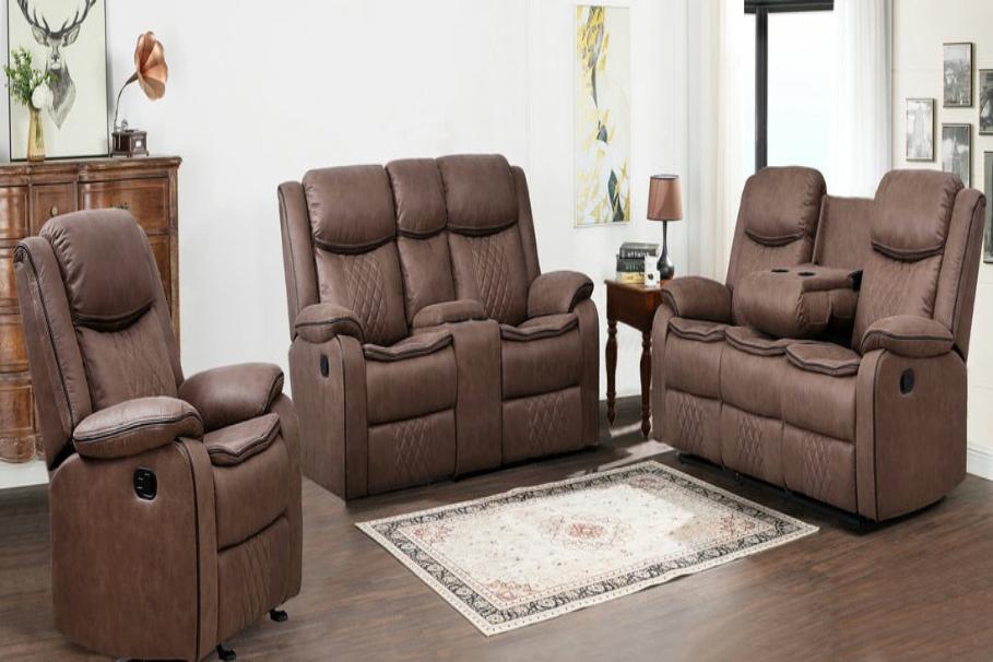 Weston Brown 3-Piece Reclining Living Room Set