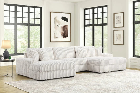 Sunday Beige 3-Piece Double Chaise Sectional