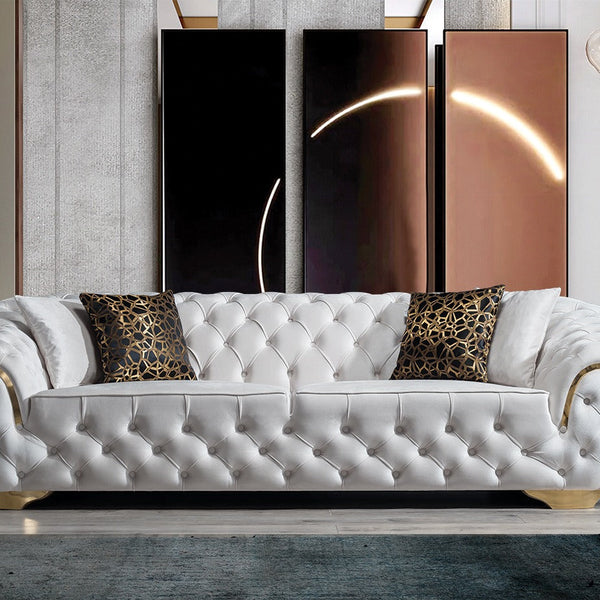 Lupino Ivory Velvet Sofa & Loveseat