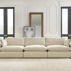 Elyza Linen Modern Contemporary Traditional Sleek Fabric Sectional Oversized, High Quality Sofaloveseat